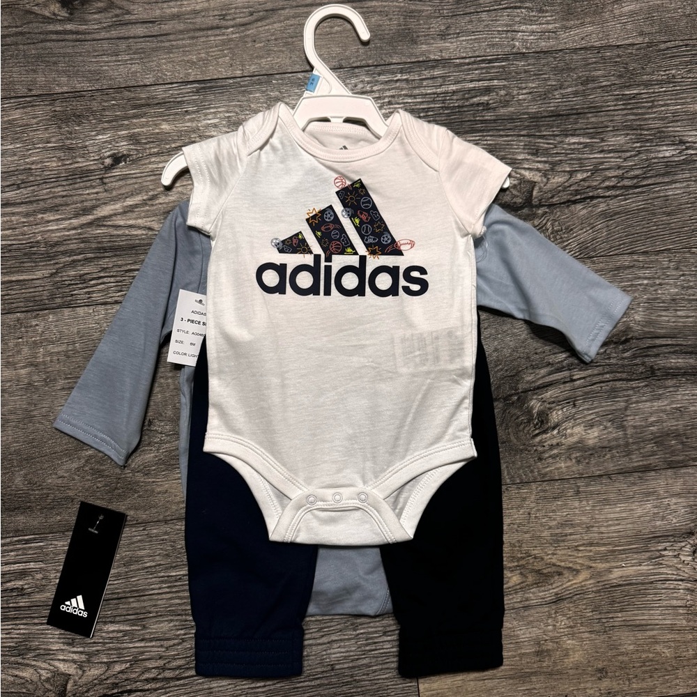 Adidas Baby Bodysuit and Pants Set